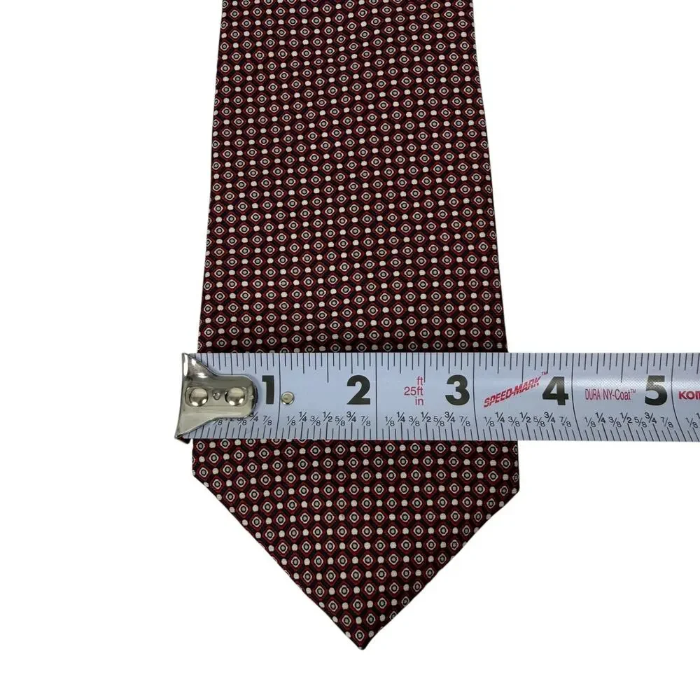 Christian Dior Neck Tie Tye Red White Blue Silk Men’s Made in USA Woven in Italy